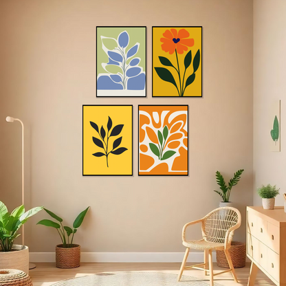 Set of 4 Frames - Playful Botanical Harmony