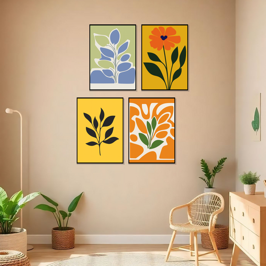 Set of 4 Frames - Playful Botanical Harmony