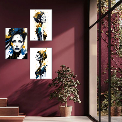 Set of 3 frames - Modern Abstract Portraits