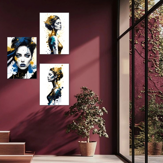 Set of 3 frames - Modern Abstract Portraits