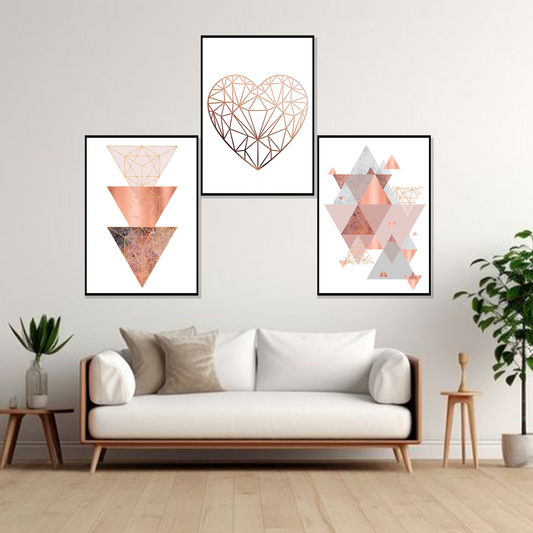 Set of 3 Frames - Rose Gold Geometry