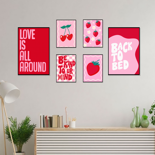 Set of 6 Frames - Love Strawberry Gallery