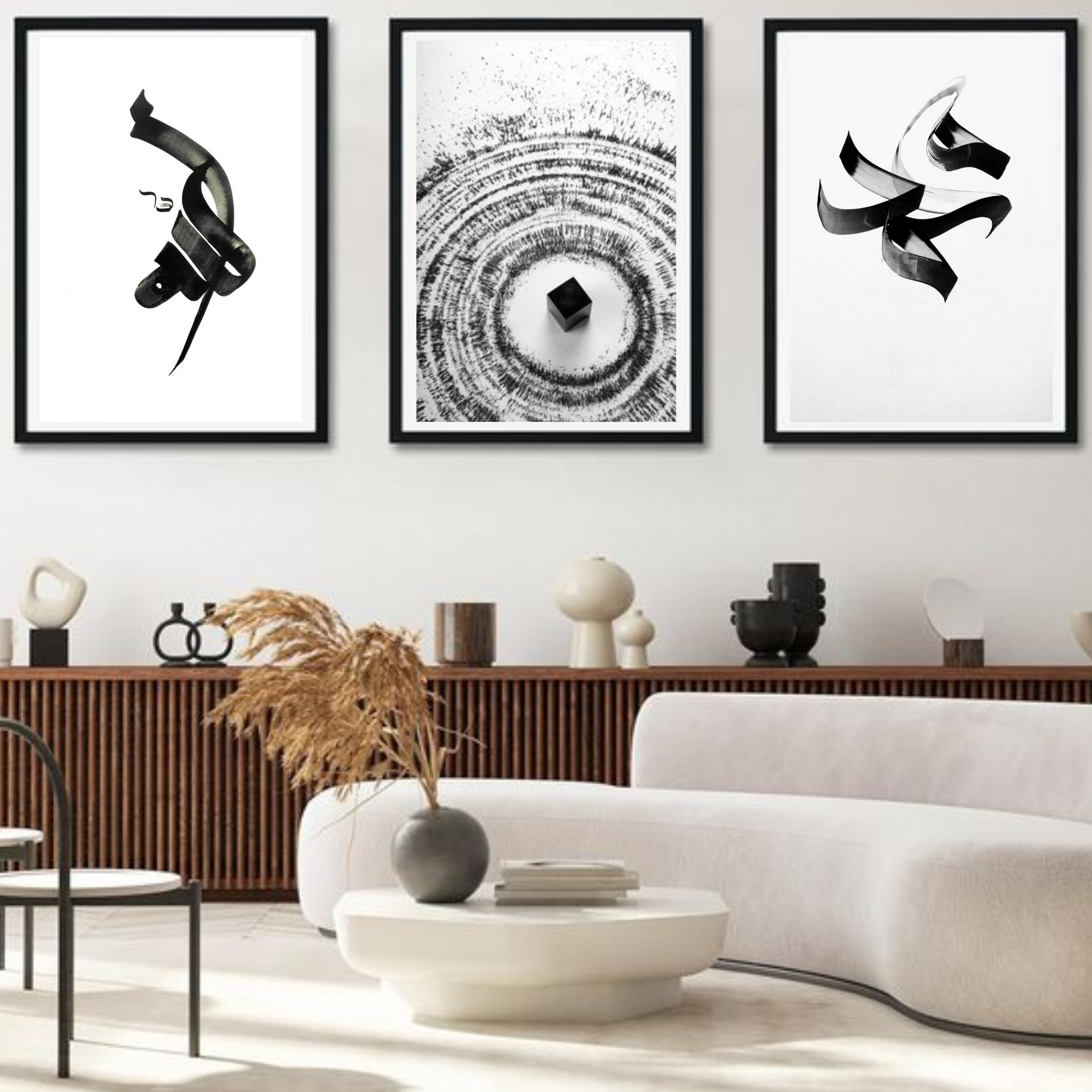 Abstract Calligraphy Trio  Frame