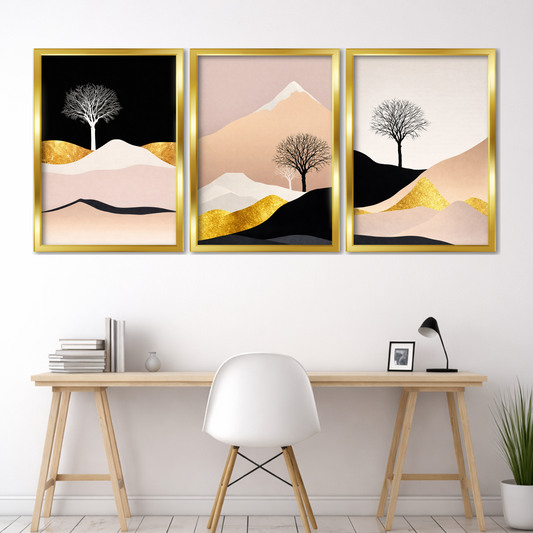 Set of 3 frames - Golden Desert Tranquility