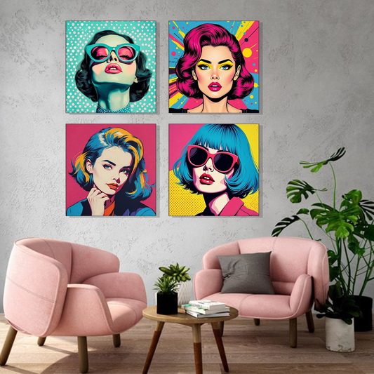 Set of 4 Frames - Pop Art Portraits