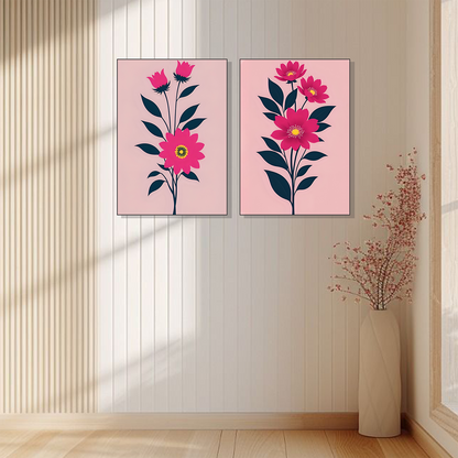 Set of 2 Frames - Pink Floral Elegance