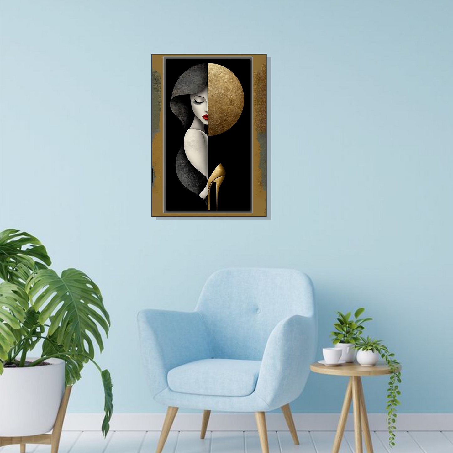 Golden moon elegance wall frame modern home decor