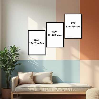 Set of 3 Frames - Modern Floral Geometry