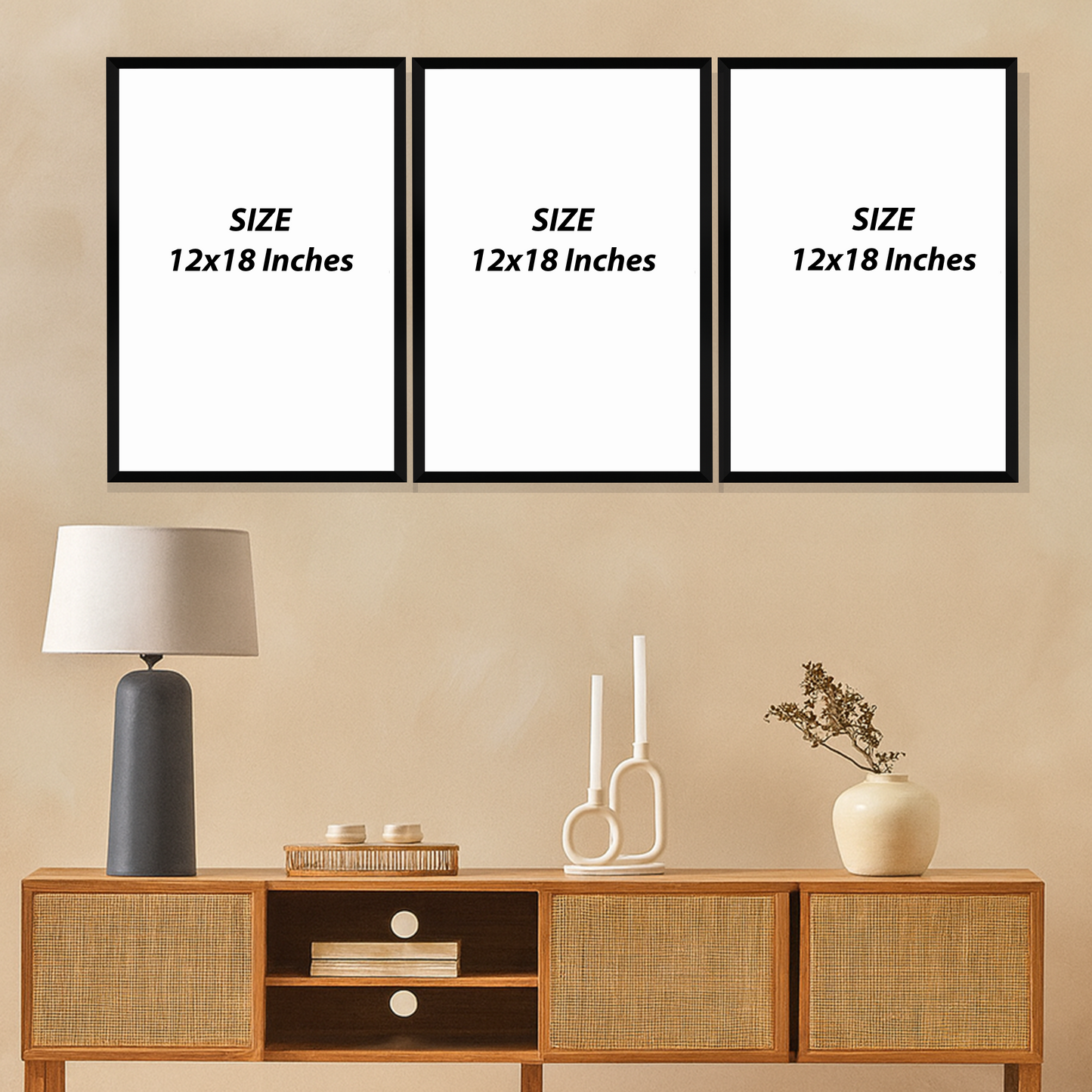 Set of 3 Frames - Terracotta Flow Abstract