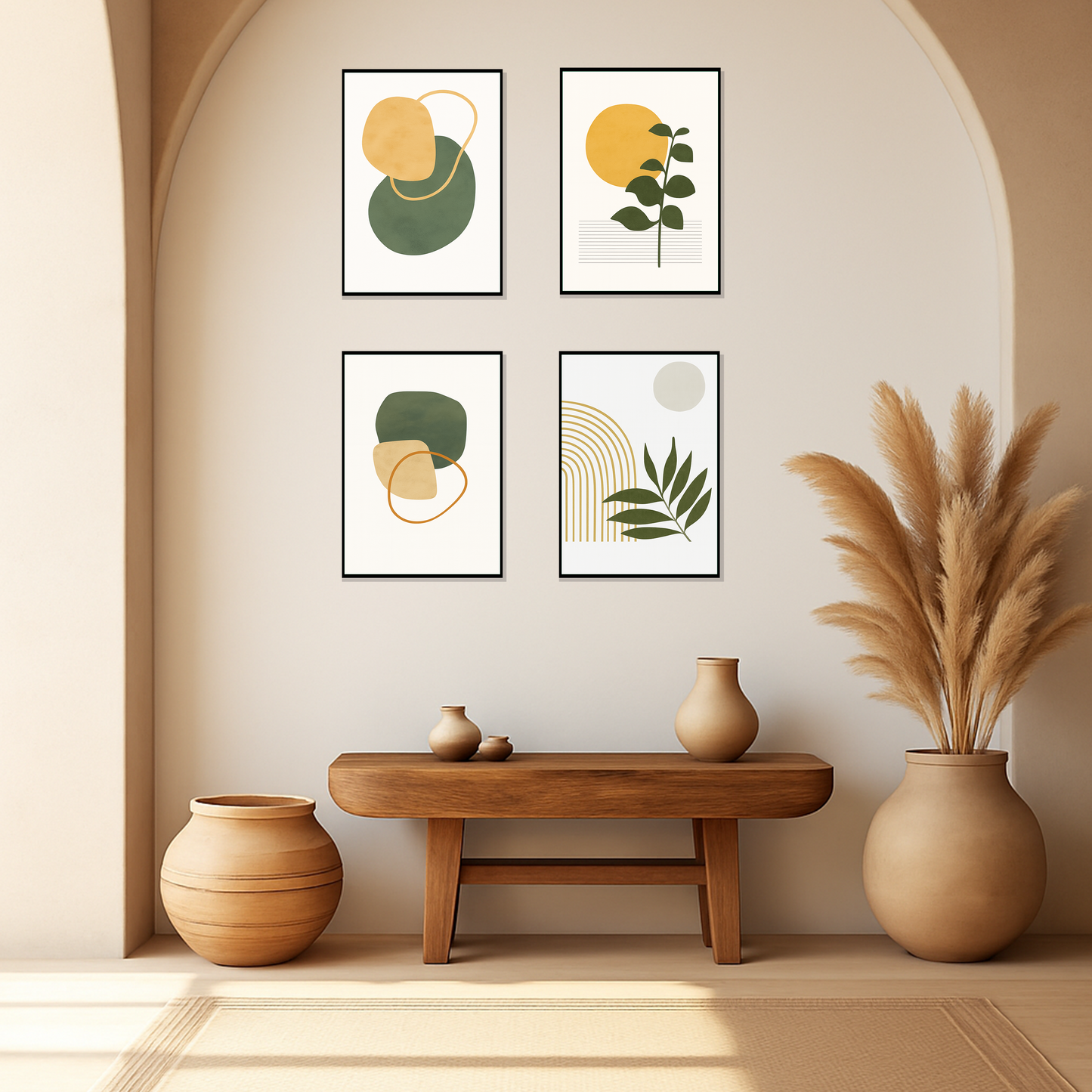 Set of 4 Frames - Boho Earth Harmony