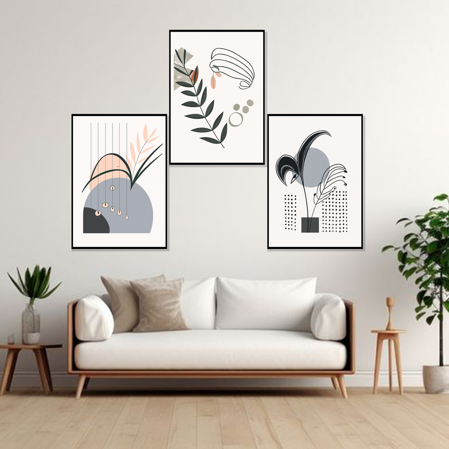 Set of 3 frames - Minimal Botanical Forms