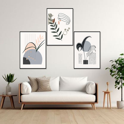 Set of 3 frames - Minimal Botanical Forms