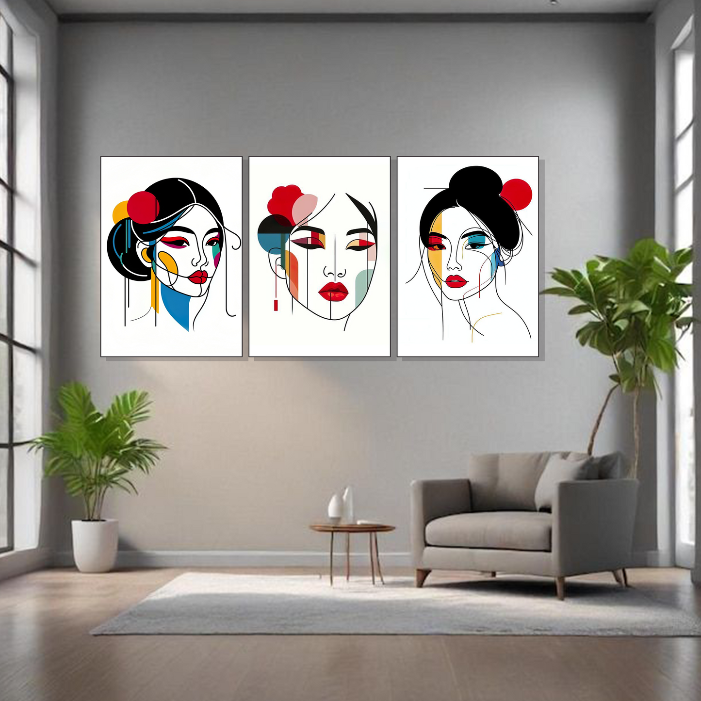 Set of 3 Frames - Artistic Lady Expressions