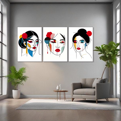 Set of 3 Frames - Artistic Lady Expressions