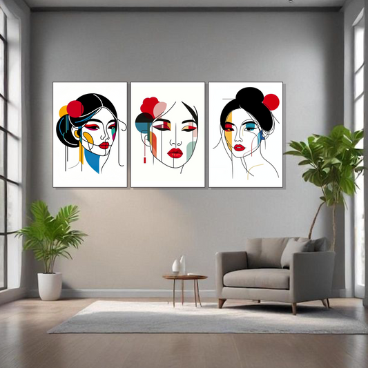 Set of 3 Frames - Artistic Lady Expressions