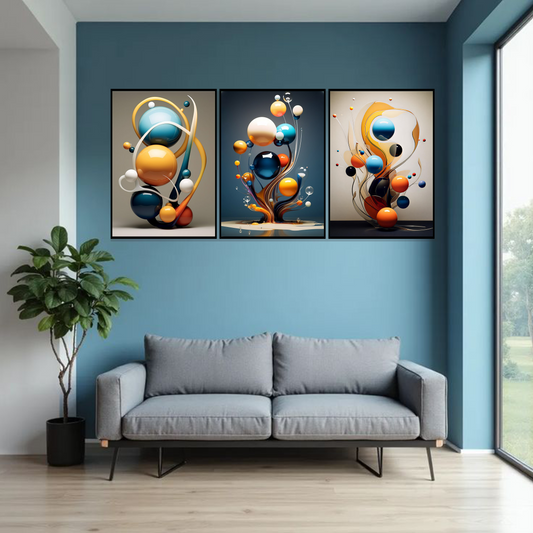 Set of 3 Frames - Abstract Motion Orbs