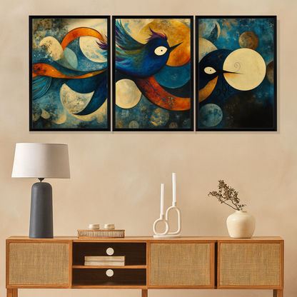 Set of 3 Frames - Mystic Lunar Birds