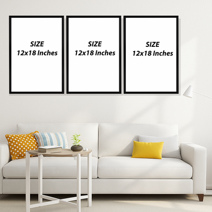 Set of 3 Frames - Golden Islamic Calligraphy