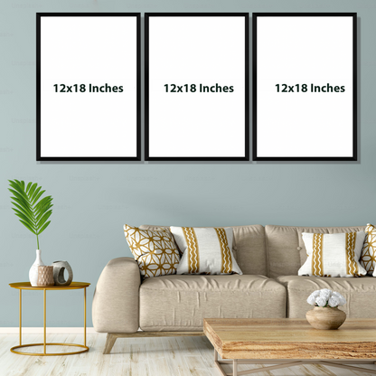 Set of 3 Frames - Minimal Islamic Calligraphy