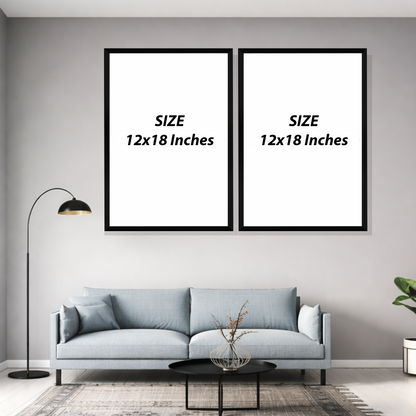 Set of 2 Frames - Modern Blue Calligraphy