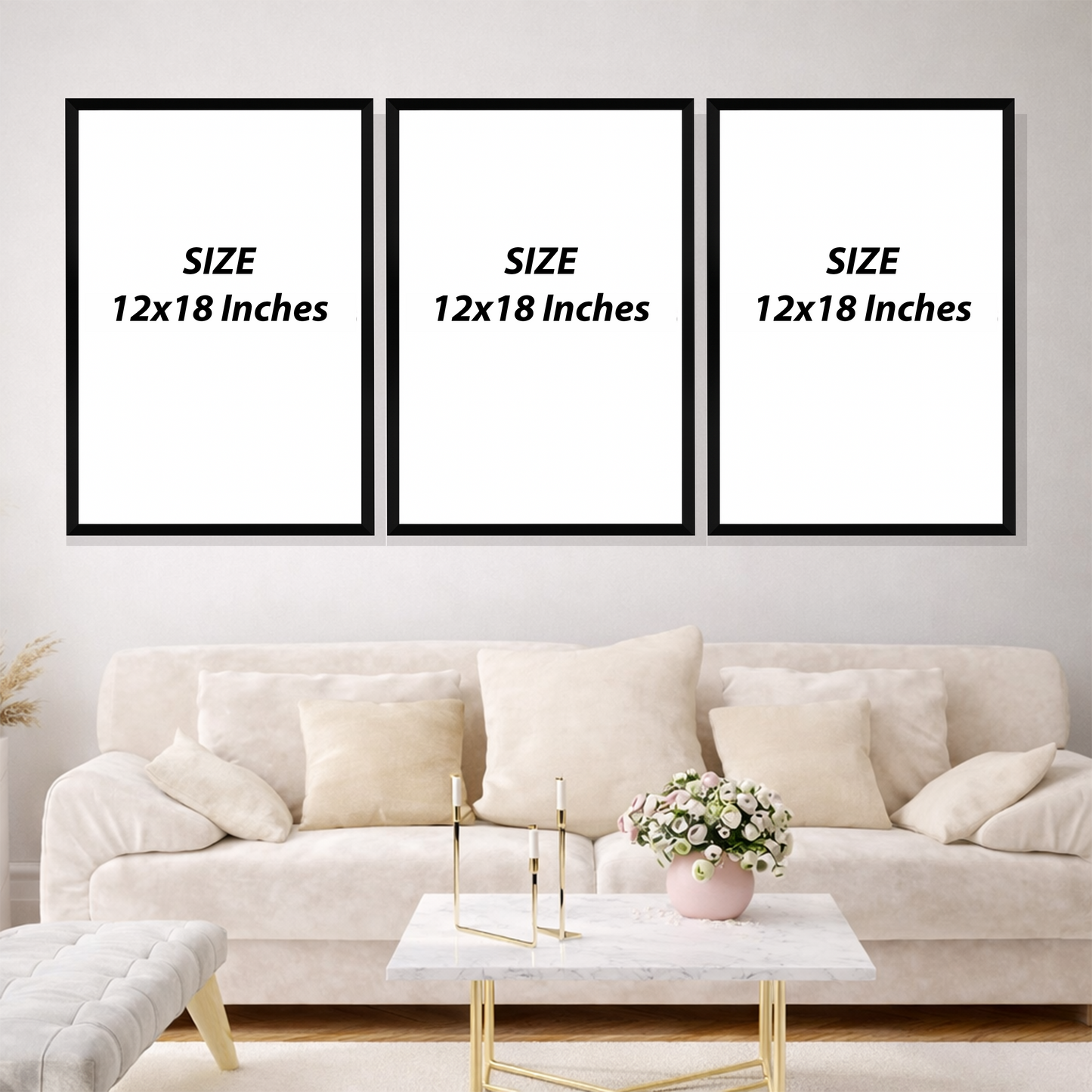 Set of 3 Frames - Minimal Islamic Calligraphy