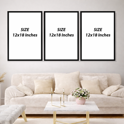 Set of 3 Frames - Minimal Islamic Calligraphy