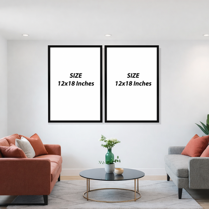 Set of 2 Frames - Elegant Botanical Calligraphy