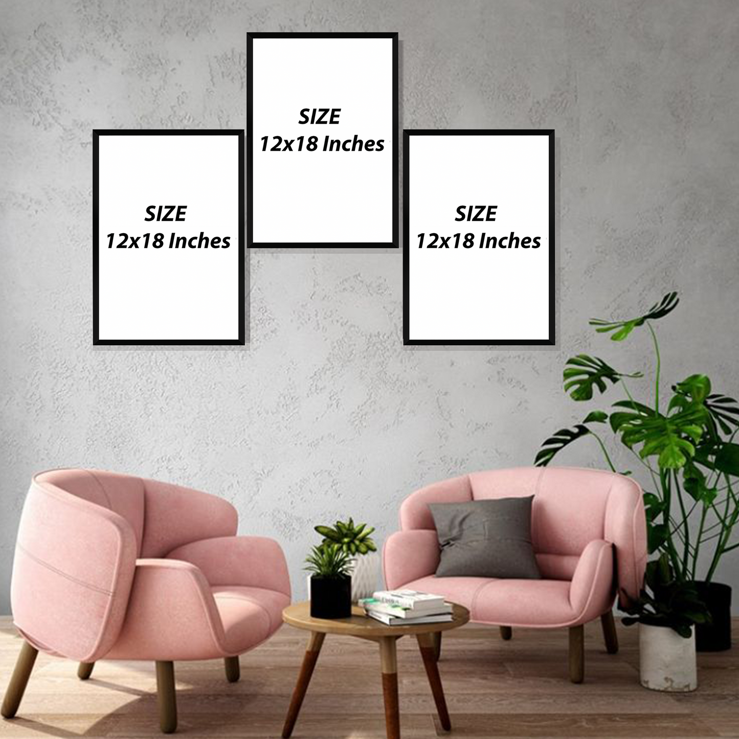 Set of 3 Frames - Floral Calligraphy Trio