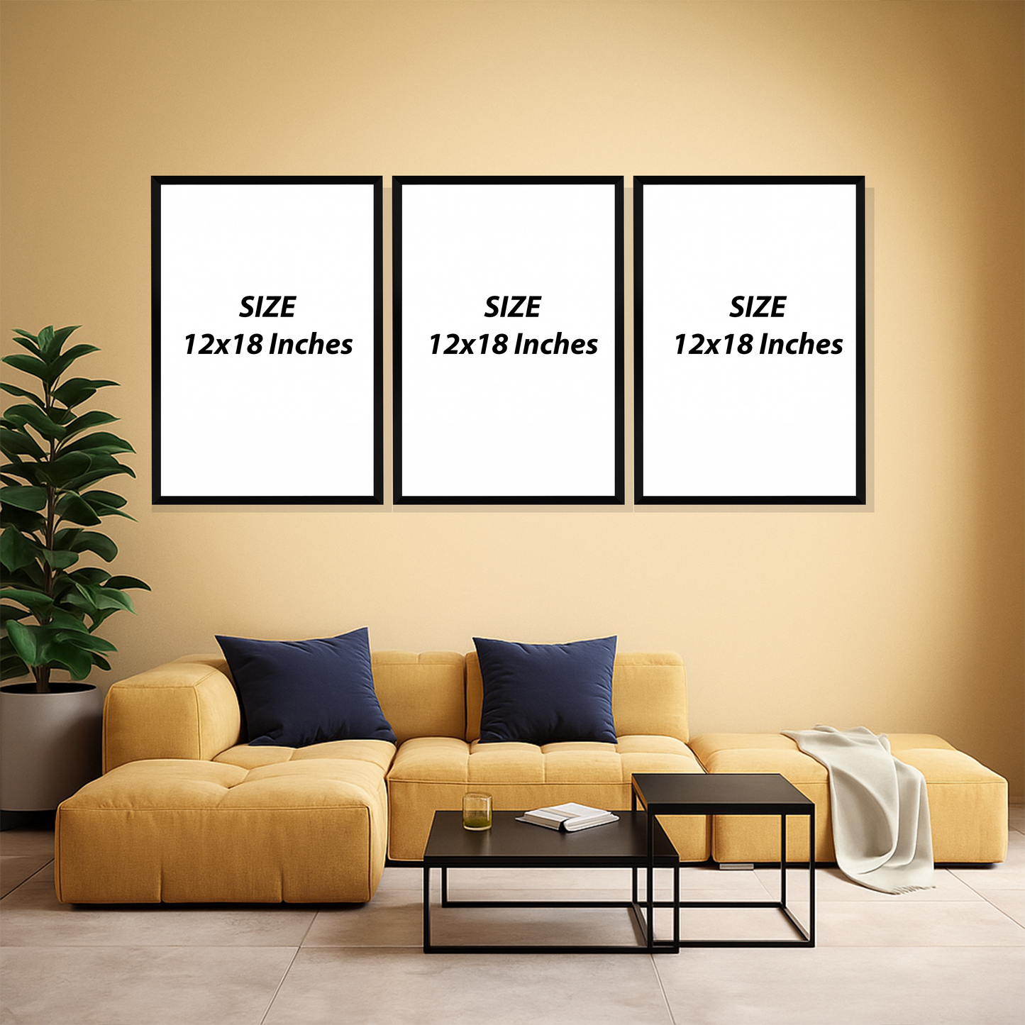 Set of 3 Frames - Floral Islamic Calligraphy