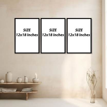 Set of 3 Frames - Elegant Islamic Calligraphy