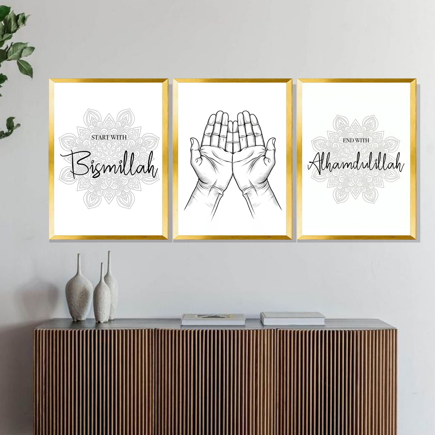 Set of 3 Frames - Bismillah Prayer Set