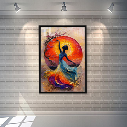 Radiant sunset dance wall frame for modern home decor