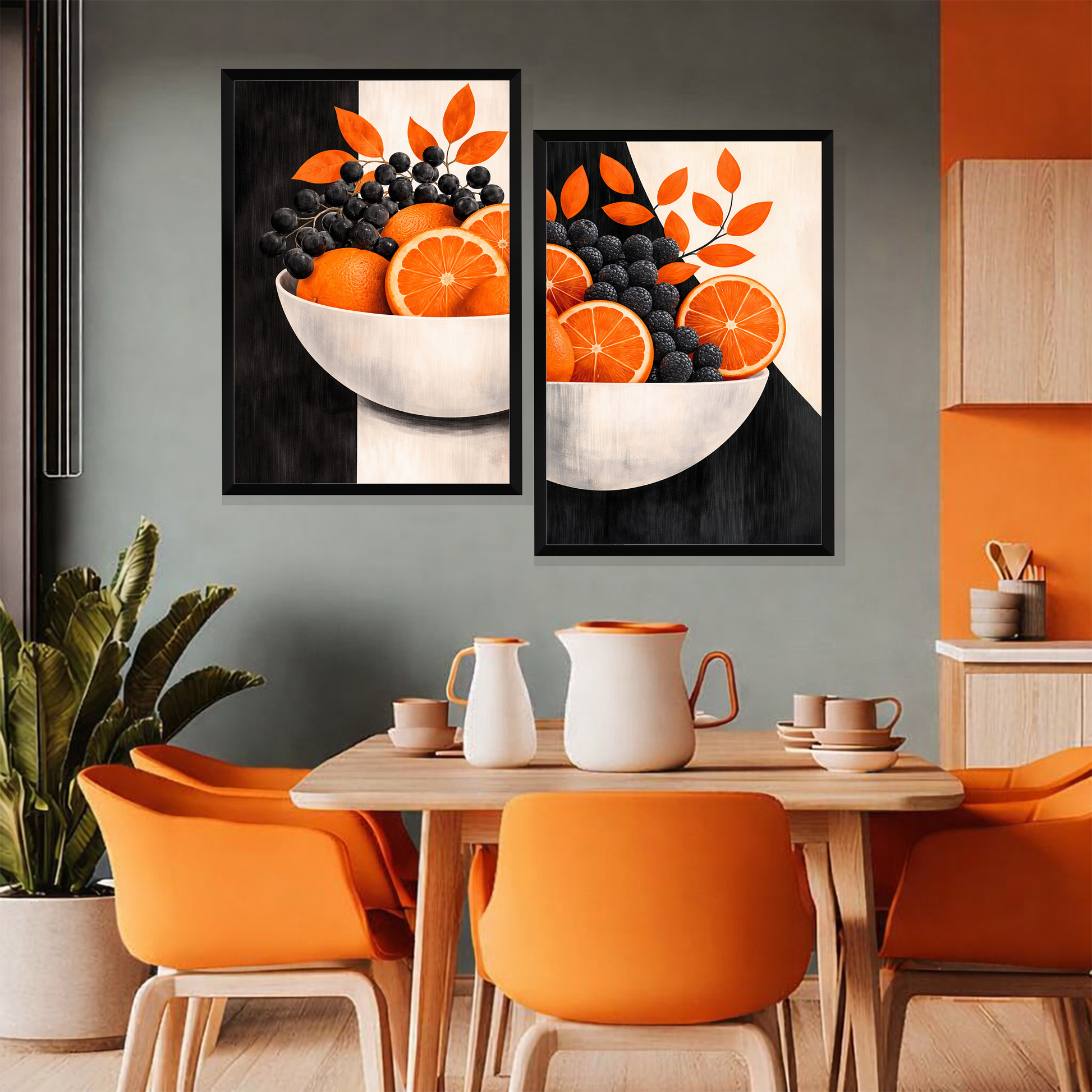 Set of 2 citrus harmony duo wall frames for kitchen decor