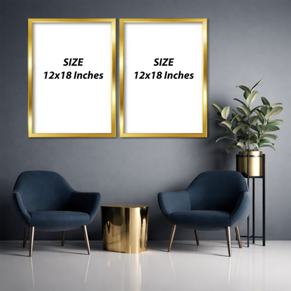 Set of 2 golden angel wings wall frames for luxury home decor