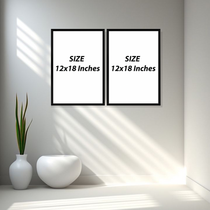 Set of 2 mocha floral elegance wall frames for elegant home decor