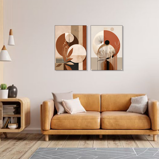 Set of 2 modern terra forms wall frames for contemporary home decor