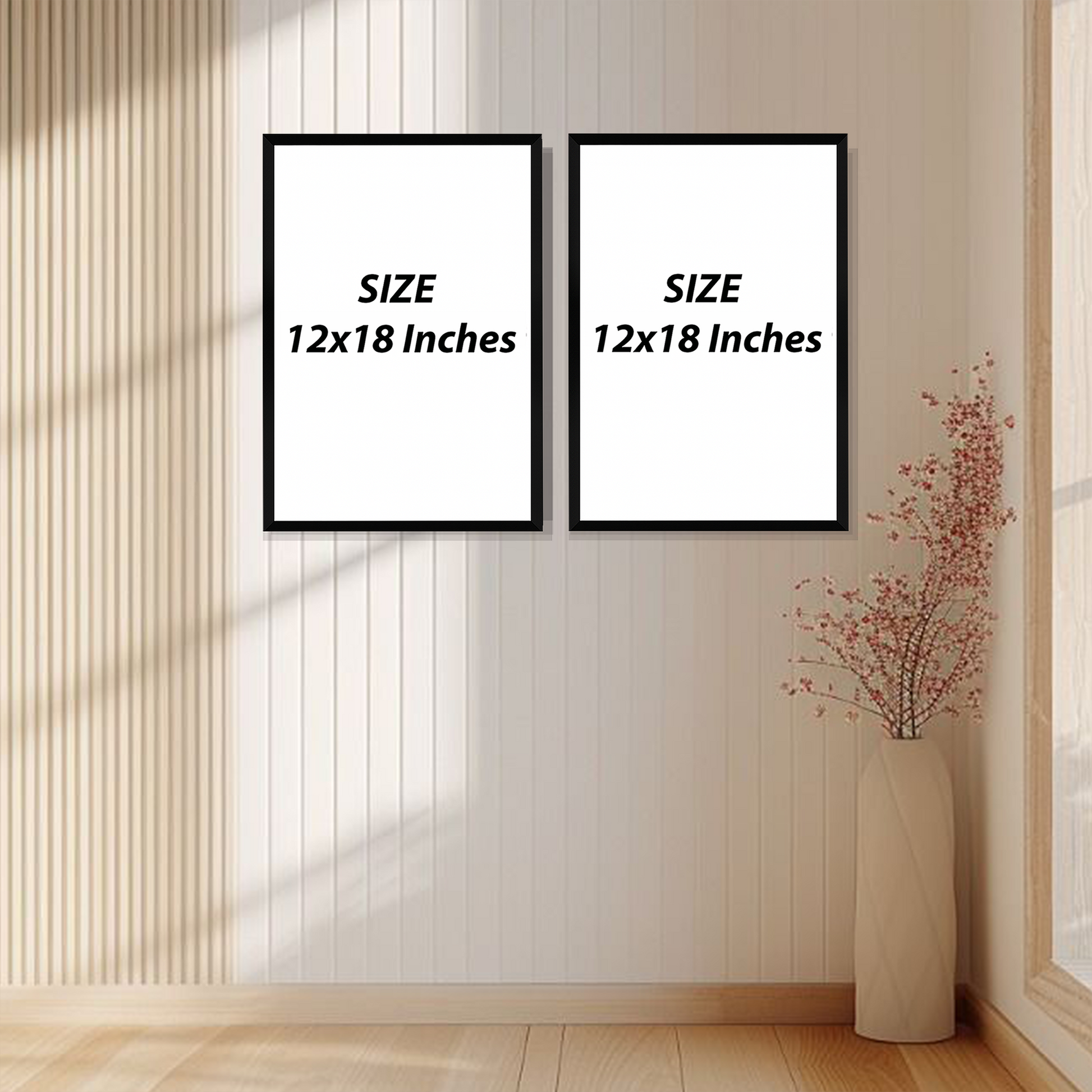 Set of 2 pink floral elegance wall frames for elegant home decor