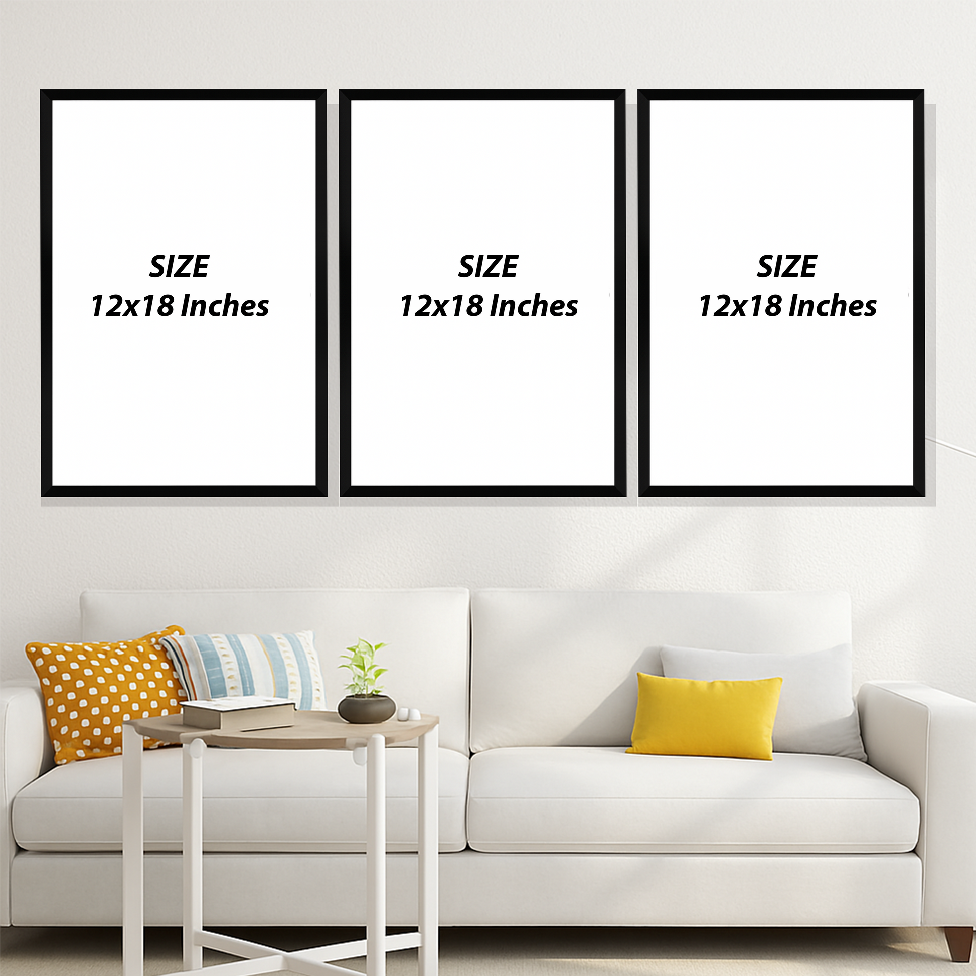 Set of 3 abstract motion harmony wall frames for modern home decor