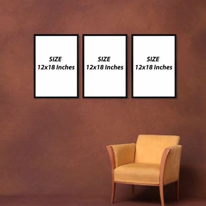 Set of 3 abstract noir rhythm wall frames for modern home decor