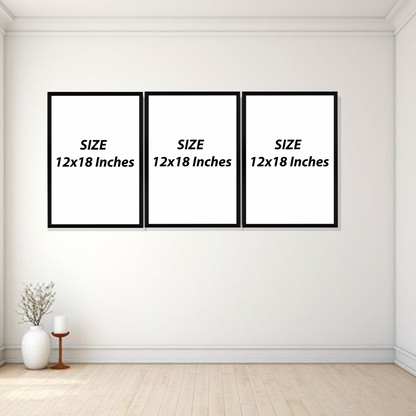 Set of 3 earthy botanical wall frames for modern home decor