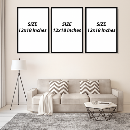 Set of 3 earthy desert narrative wall frames for natural home decor