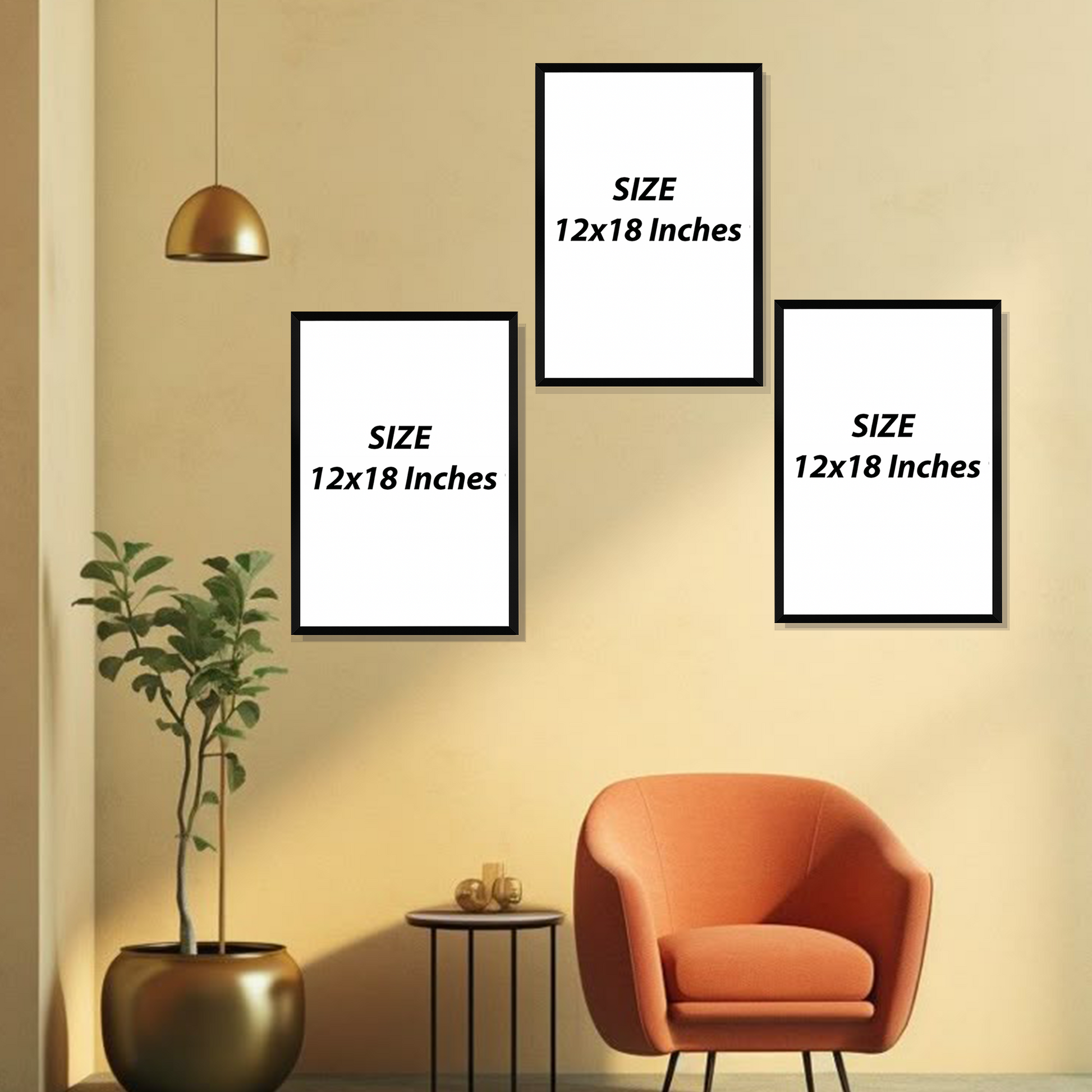 Set of 3 elegant floral harmony wall frames for home decor