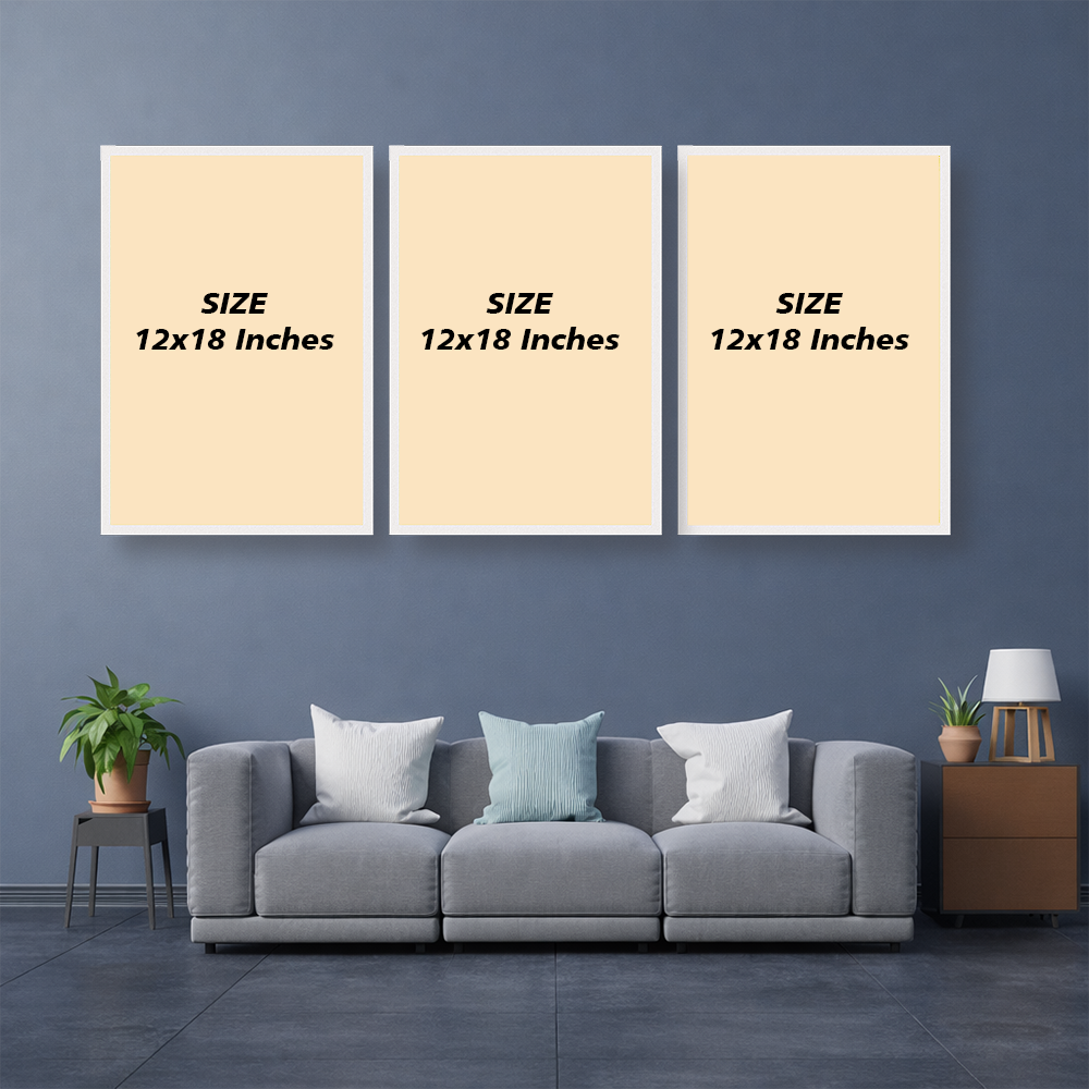 Set of 3 elegant tasbeeh trio wall frames for Islamic home decor