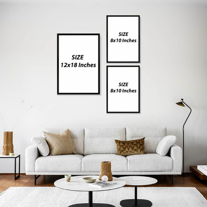 Set of 3 floral grace series wall frames for elegant home decor