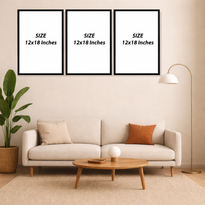 Set of 3 magnolia blossom harmony wall frames for elegant home decor