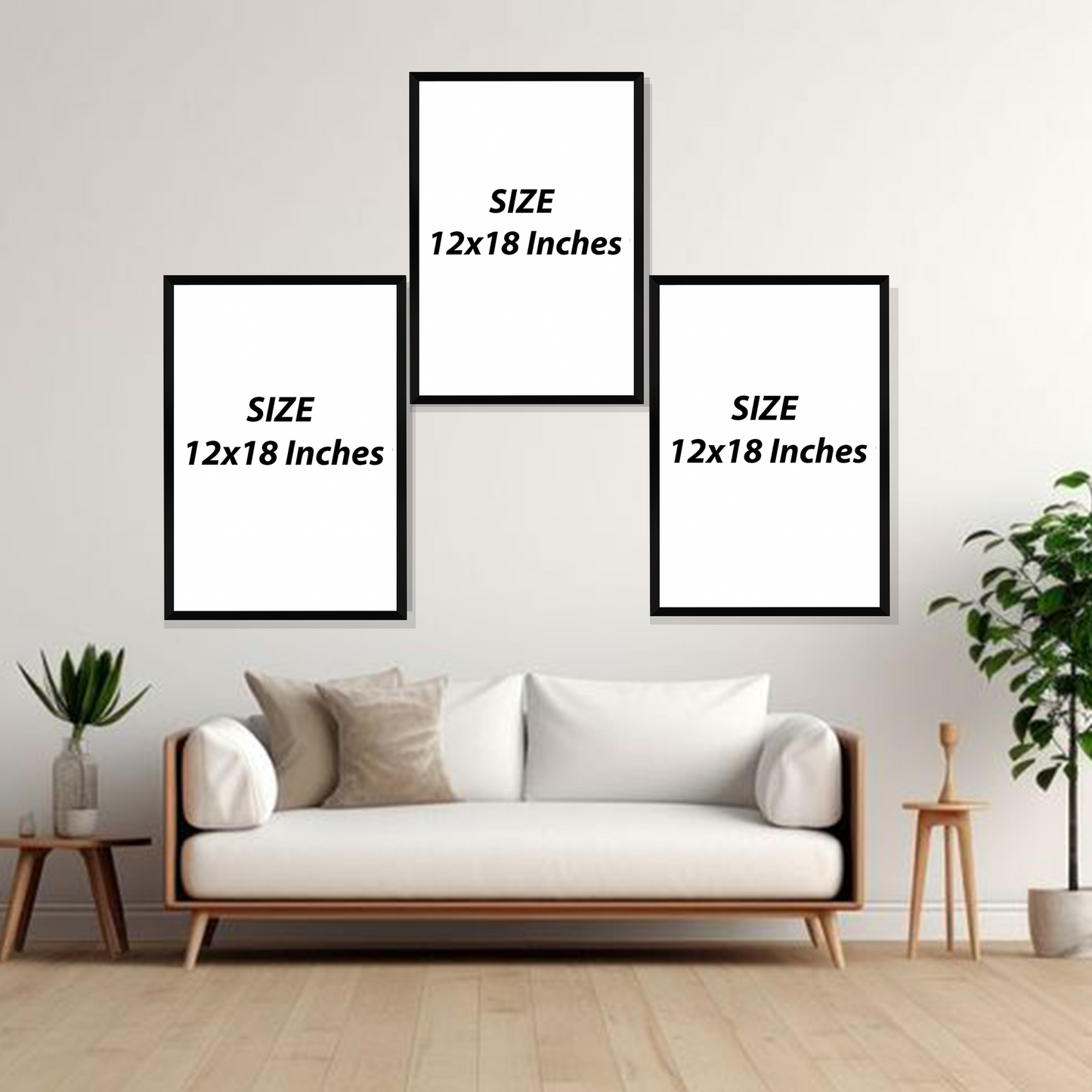Set of 3 pastel abstract faces wall frames for modern home decor