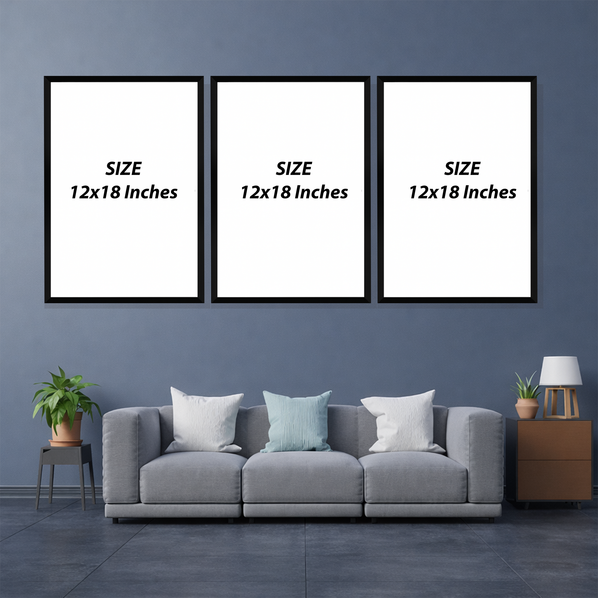 Set of 3 sabr shukr dua wall frames for Islamic home decor