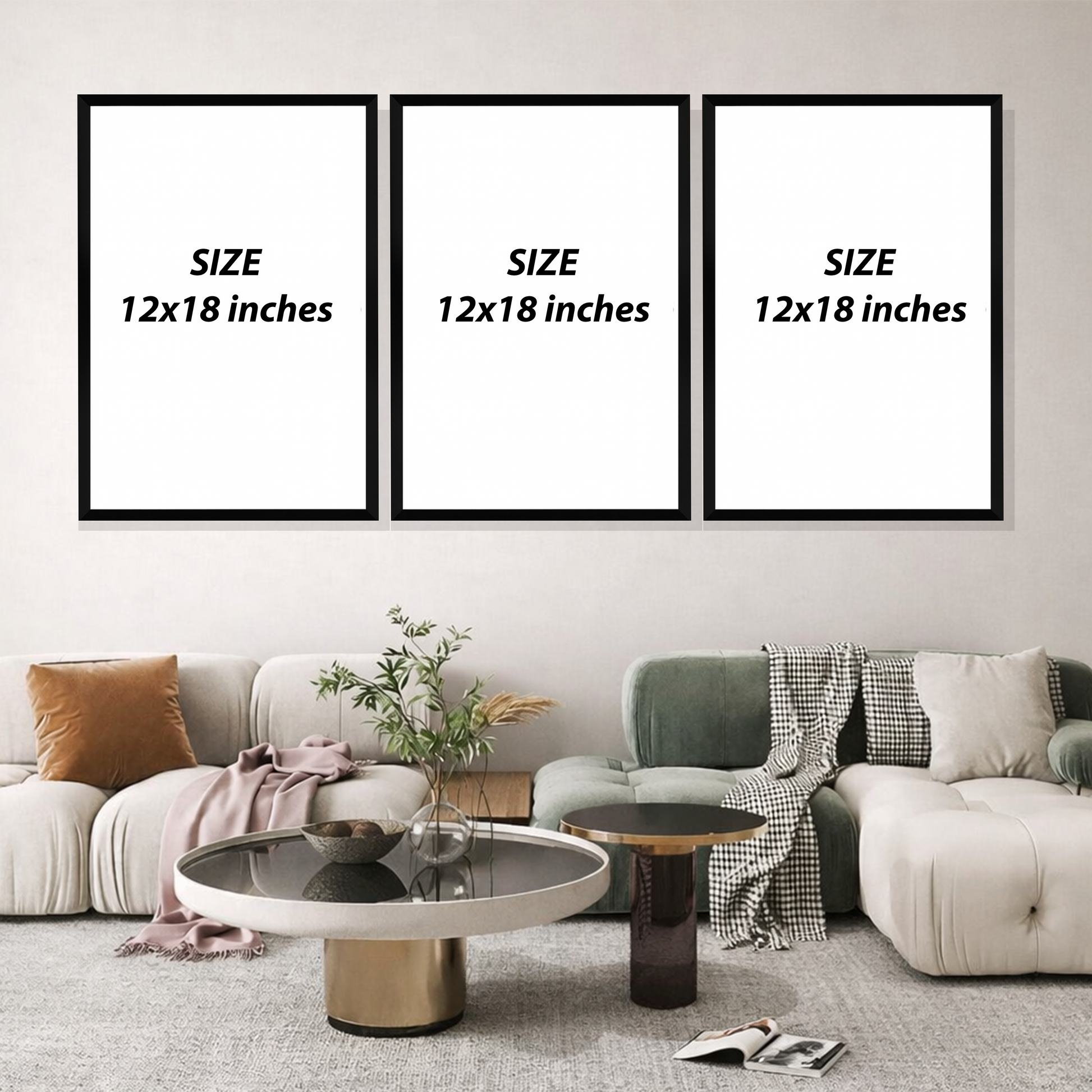 Set of 3 sacred Islamic landmarks wall frames for spiritual home decor