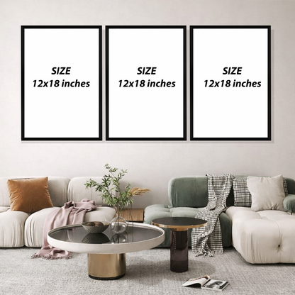 Set of 3 sacred Islamic landmarks wall frames for spiritual home decor