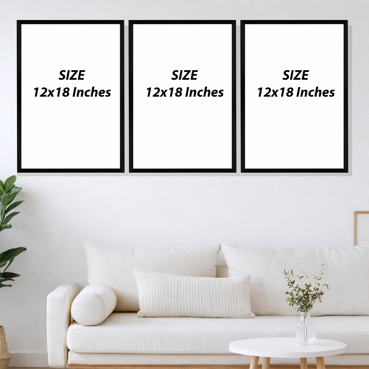 Set of 3 sacred Islamic trio wall frames for spiritual home decor